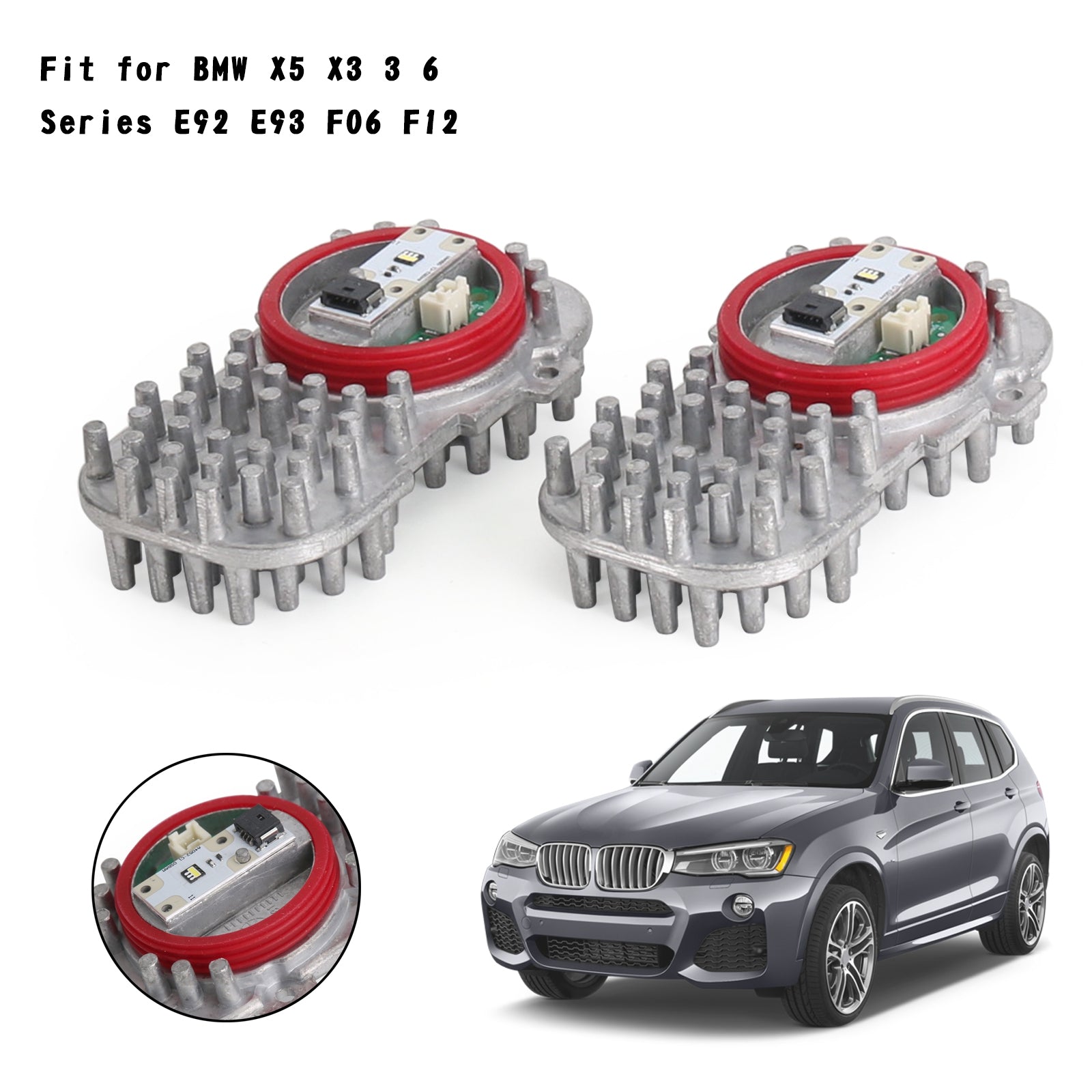 2x Daytime Running Light LED Module 63117263051 Fit for BMW X5 X3 3 6 Series Generic