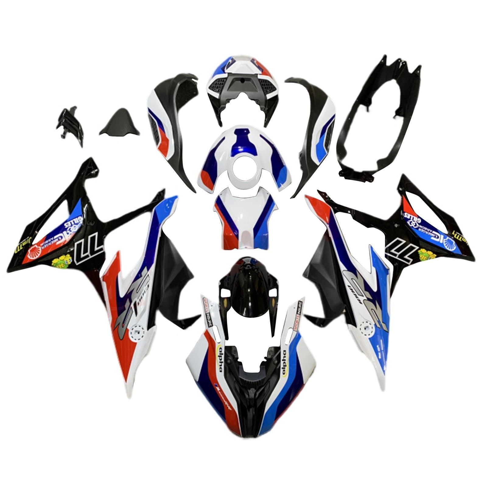 Amotopart BMW M1000RR S1000RR 2019-2022 Fairing Kit Bodywork Plastic ABS