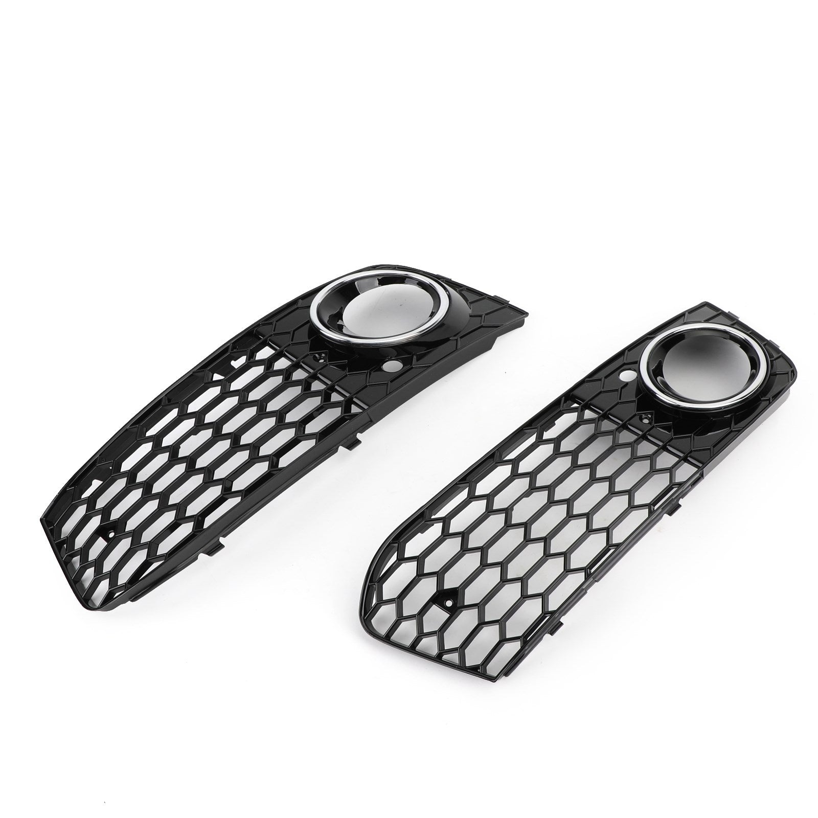 Pair Honeycomb Mesh Fog Light Open Vent Grill Intake Fit Audi A4 B8 2009-2012 Generic