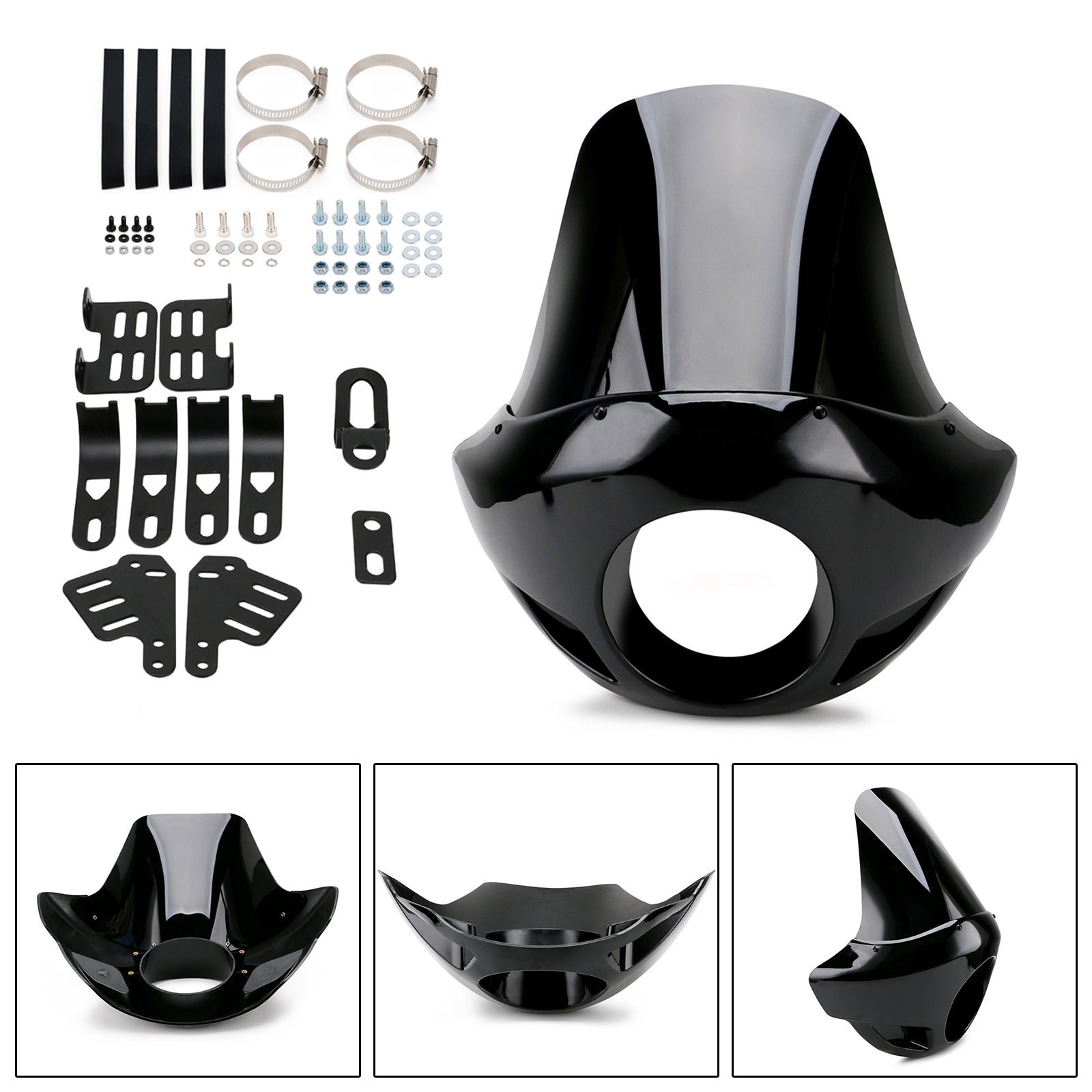 35mm-49mm Forks Most 5.75" Headlights Dyna Windshield Headlight Fairing