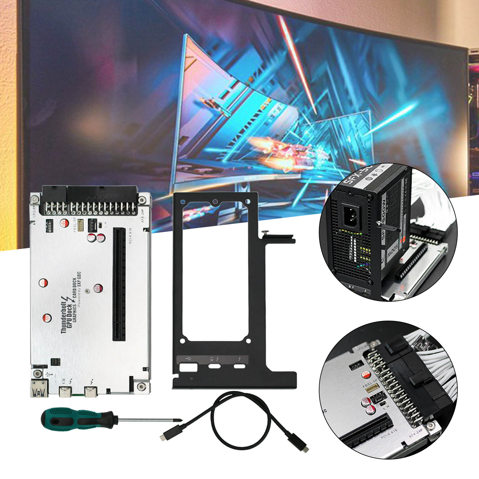 TH3P4G2 mini GPU Dock Graphics Card for Thunderbolt 3 4 Ports USB3.0 Extended with ATX / SFX / FLEX Extended Bracket External Graphics