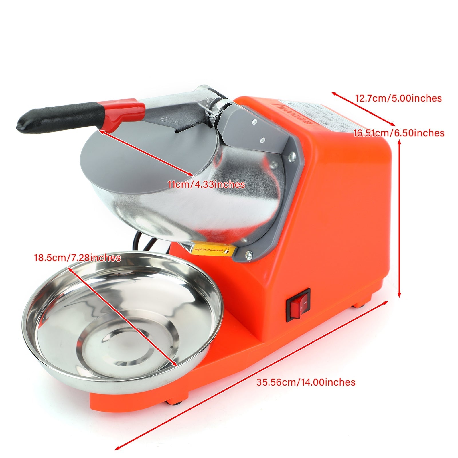 300W 전기 얼음 분쇄기 기계 면도기 얼음 깎기 스노우 콘 제조기 143lbs Ora