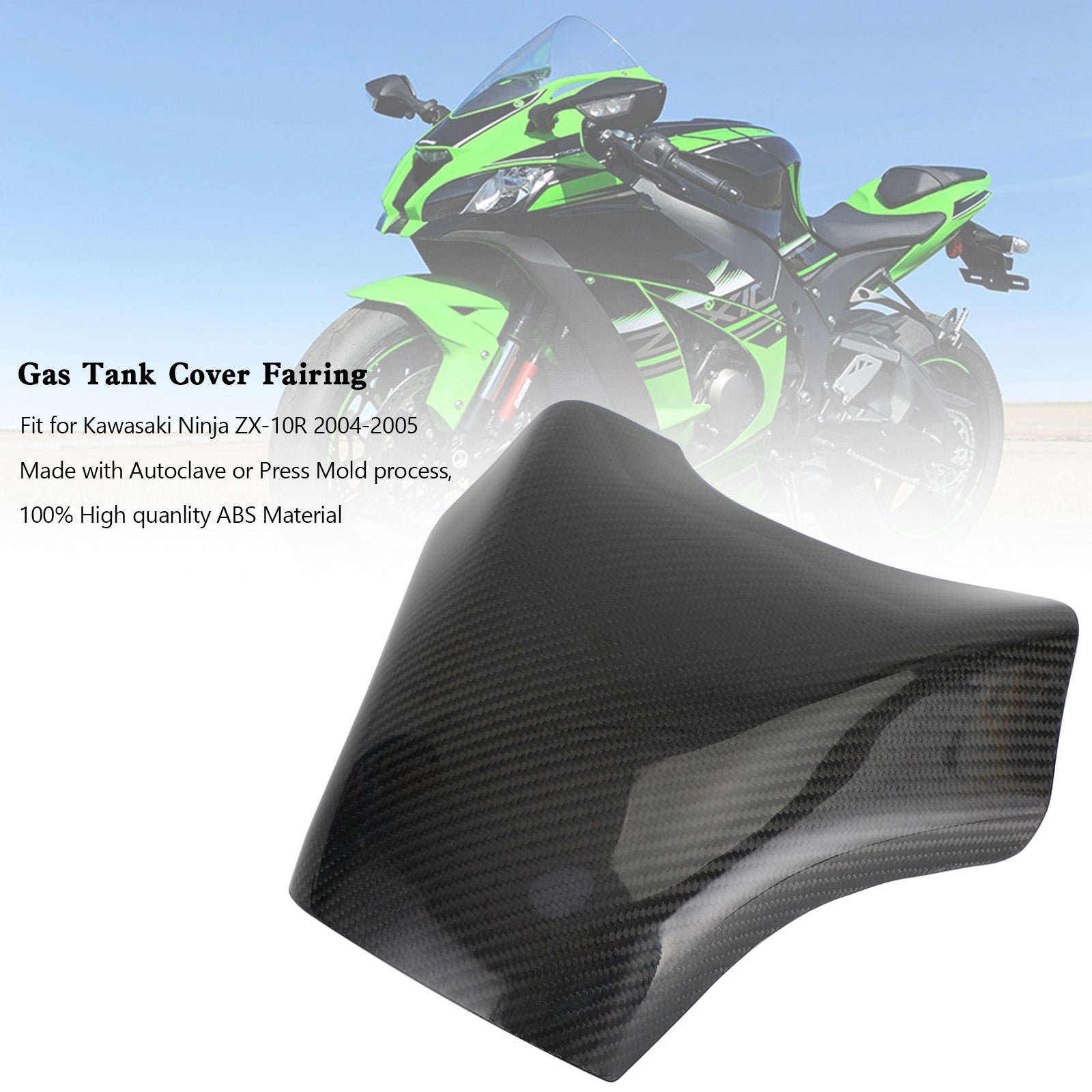 Kawasaki Ninja ZX-10R 2004-2005 Carbon fiber Gas Tank Cover Panel Fairing Protector