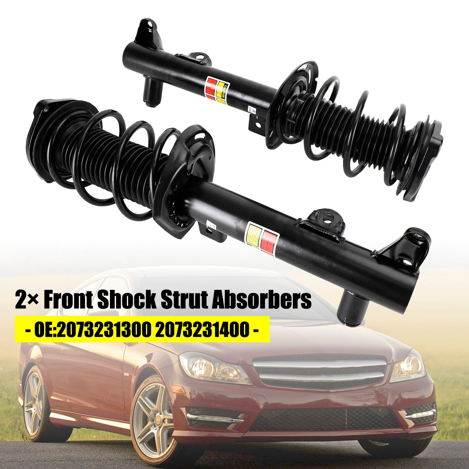 2009-2016 Mercedes Benz E-Class Coupe (C207) (W207) 2x Front Shock Strut Absorbers 2073231300 2073231400
