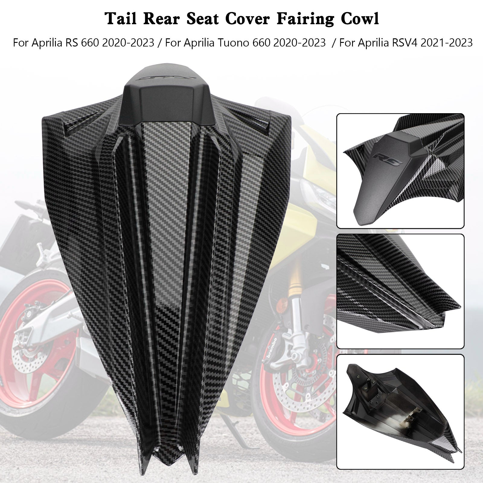 Rear Seat Cover Fairing Cowl For Aprilia RS660 Tuono660 2020-2024 Carbon Black Purple