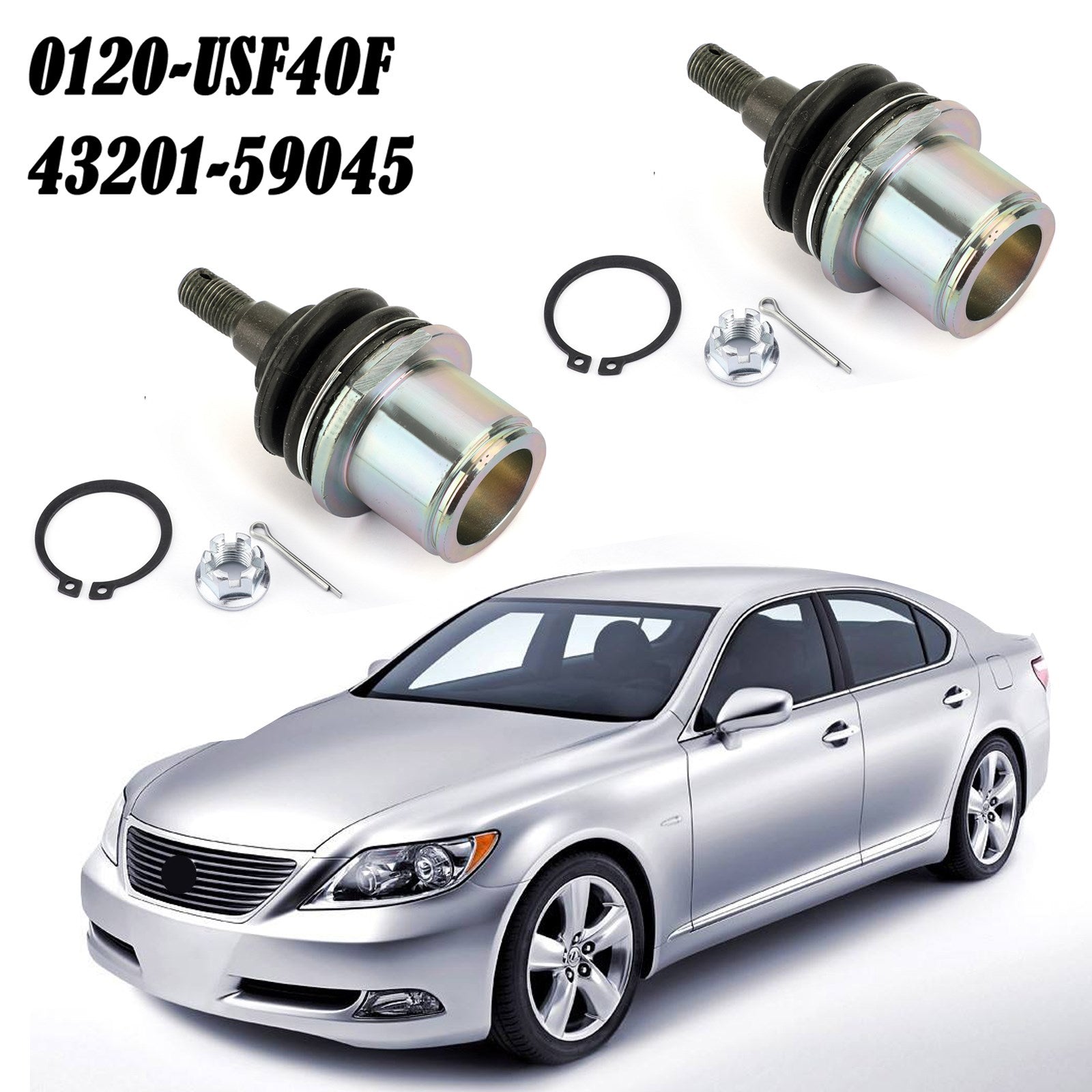 2 X Front Lower Knuckle Spindle Ball Joint For 07-16 Lexus LS460 43201-59045 2 X Front Lower Knuckle Spindle Ball Joint For 07-16 Lexus LS460 43201-59045