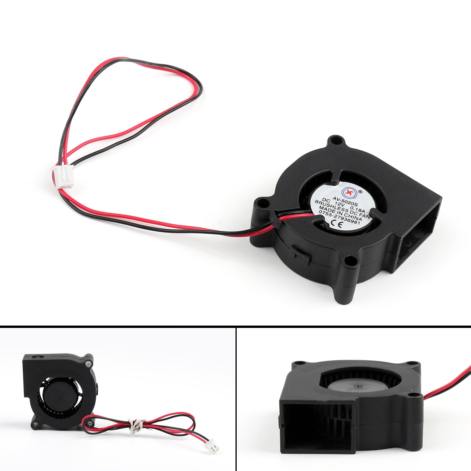 1Pcs Brushless DC Cooling Blower Fan 12V 5020s 50x50x20mm 0.18A Sleeve 2 Pin