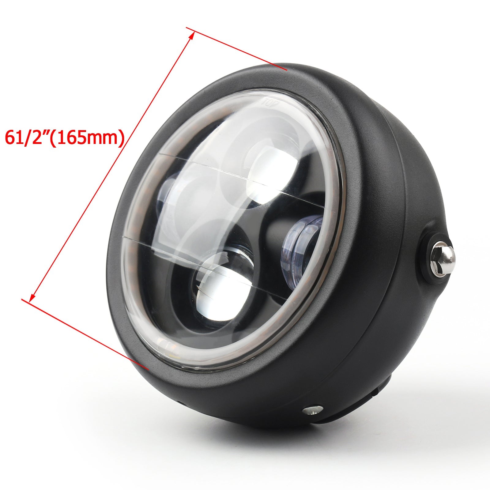 Faro delantero LED proyector de 6,5 pulgadas para motocicleta con anillo Halo para Cafe Racer Bobber genérico