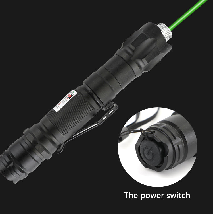 Military 532nm Green Laser Pointer Pen Visible Beam + Battery + Star Cap