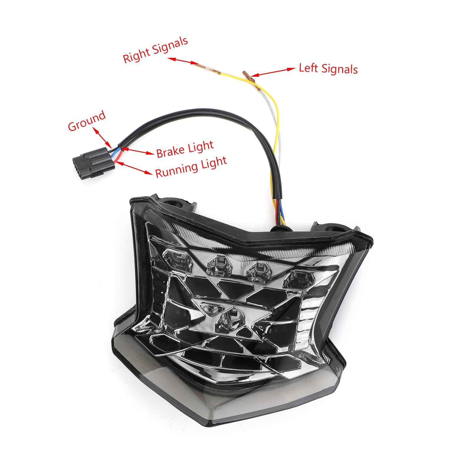 LED Brake Turn Signals Taillight For Kawasaki Z650 Ninja 650 Z900 17-24 Silver Generic