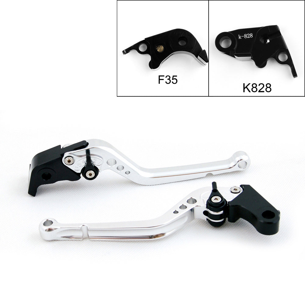 Long Brake Clutch Levers For Kawasaki ZX636R / ZX6RR 2005-2006 Black Generic