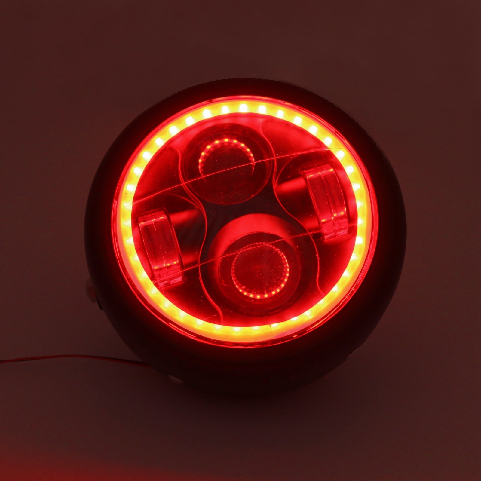 Faro delantero LED proyector de 6,5 pulgadas para motocicleta con anillo Halo para Cafe Racer Bobber genérico