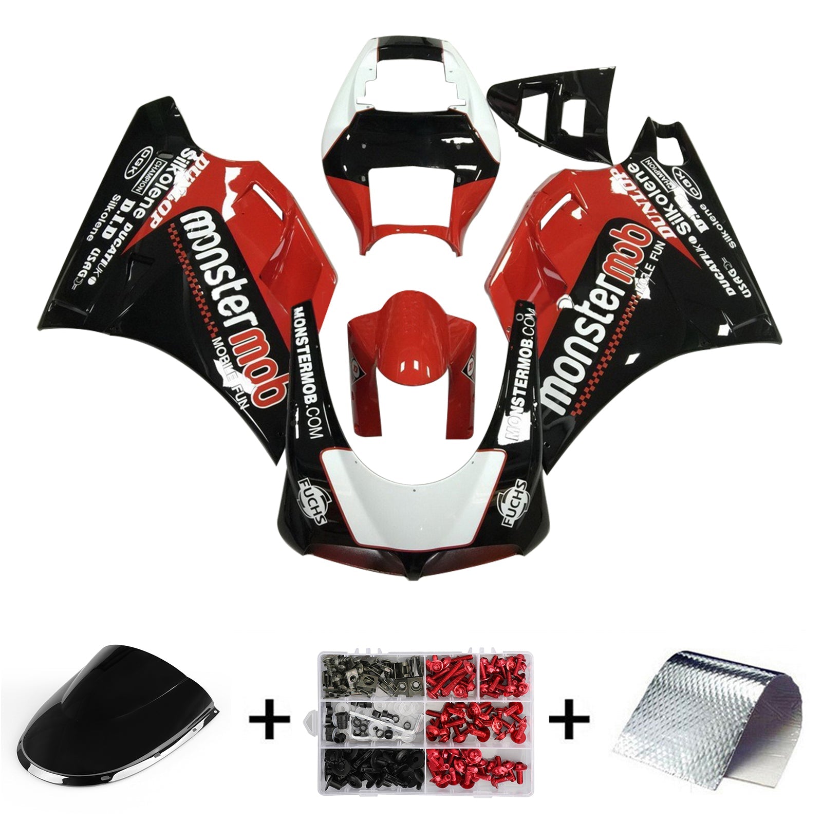 Amotopart Ducati 996 748 1996-2002 Fairing Kit Bodywork ABS
