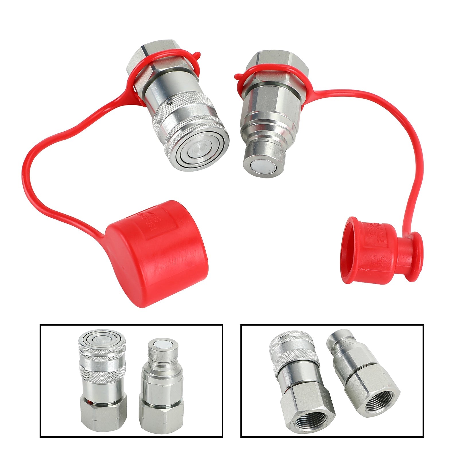 Bobcat ISO 16028용 3/4인치 NPT 페어 유압 플랫 페이스 퀵 커플러 스키드 스티어