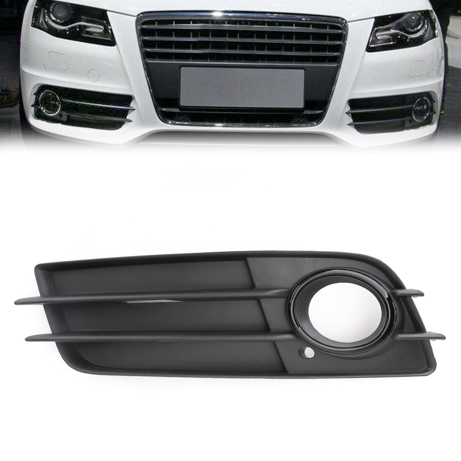 Parachoques de línea S para parrilla de luz antiniebla negra mate del lado izquierdo para AUDI A4 B8 2008-2012 genérico