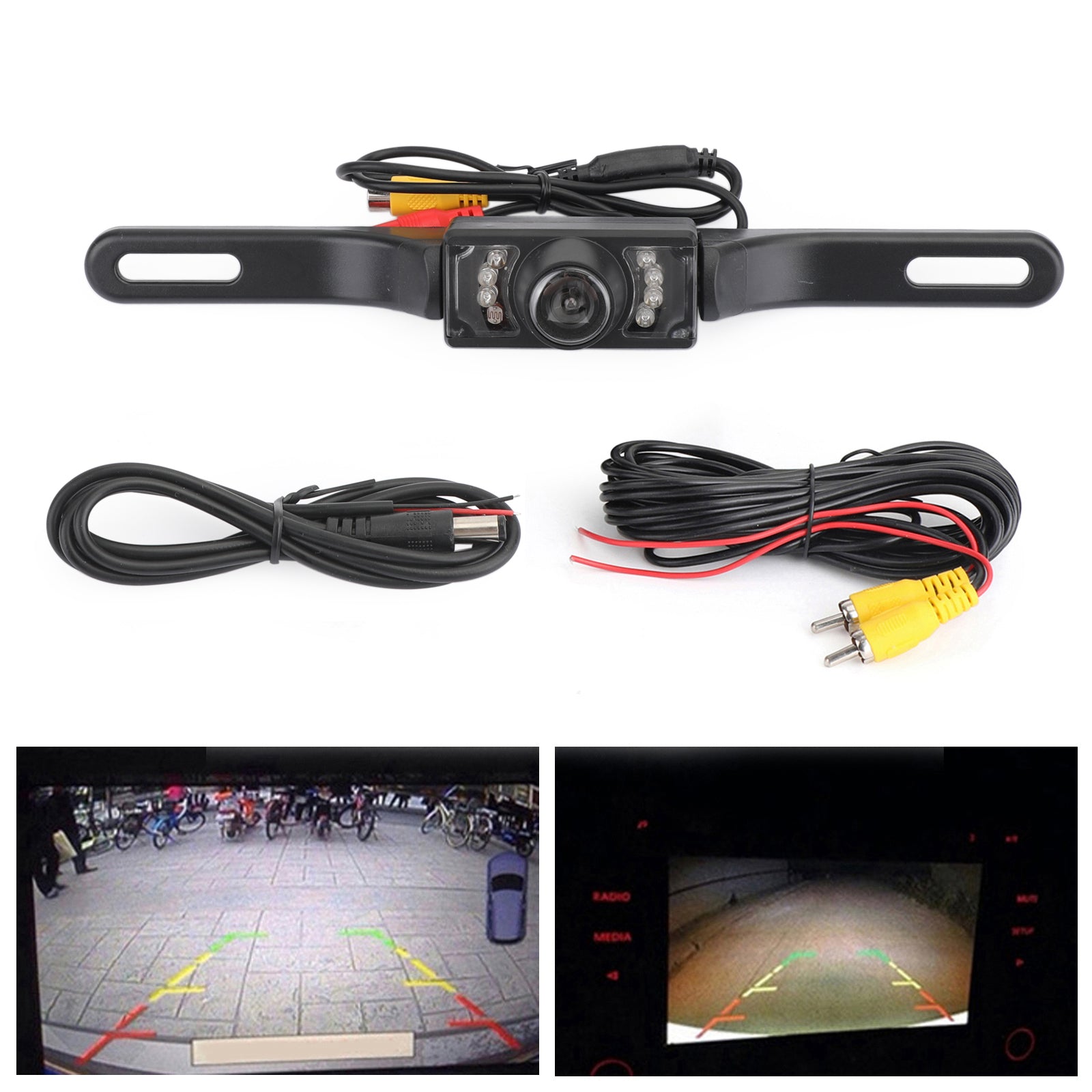 170?? 8LED HD Reverse Backup Waterproof Car Rear View Parking Camera