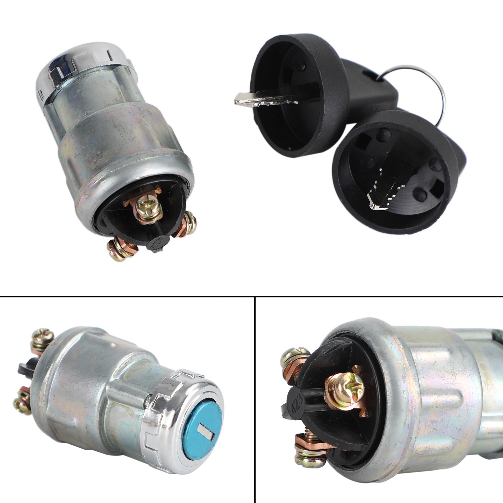 범용 점화 배럴 키 스위치 방수 커버 12V 2키 자동차 자전거 보트