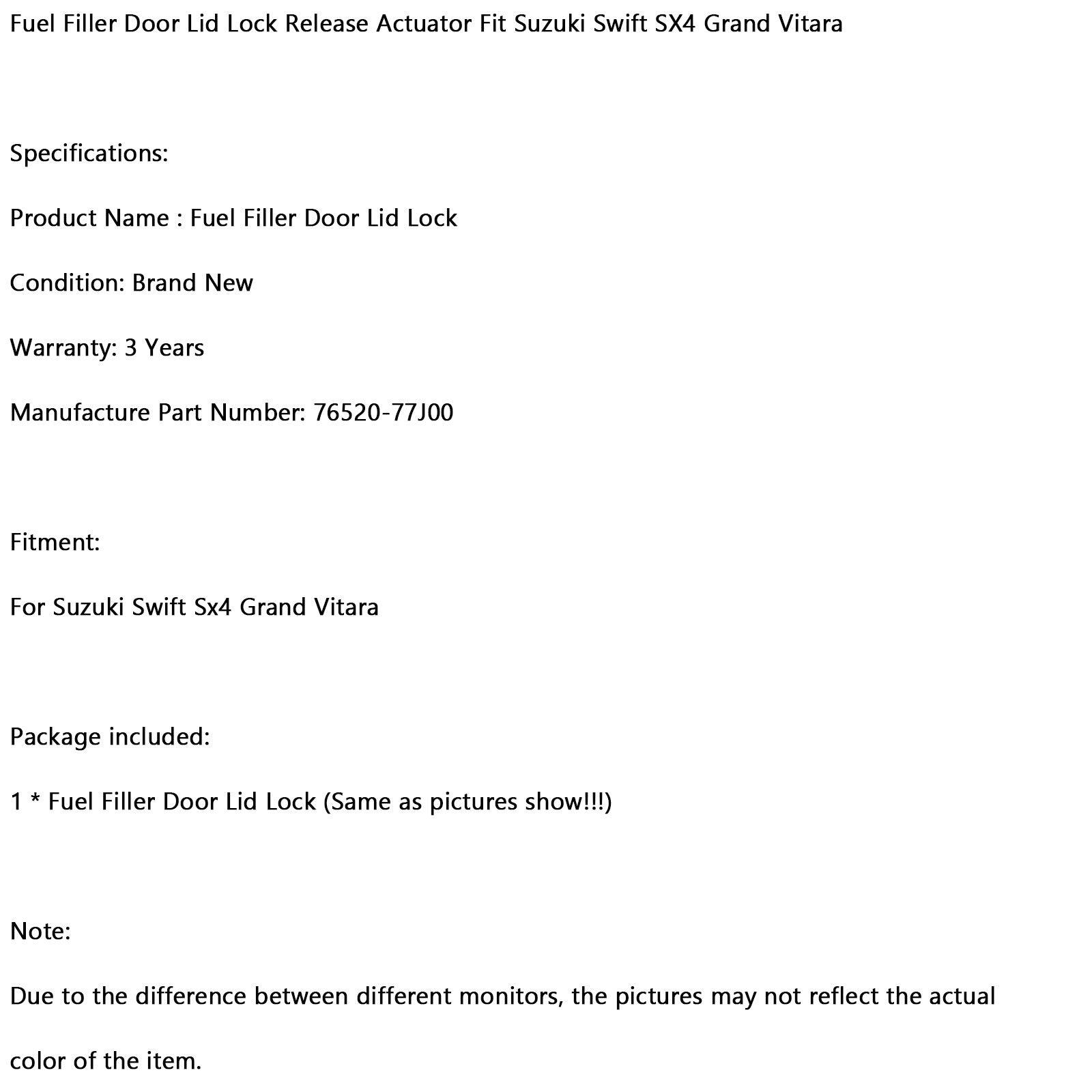 Fuel Filler Door Lid Lock Release Actuator Fit for Suzuki Swift SX4 Grand Vitara