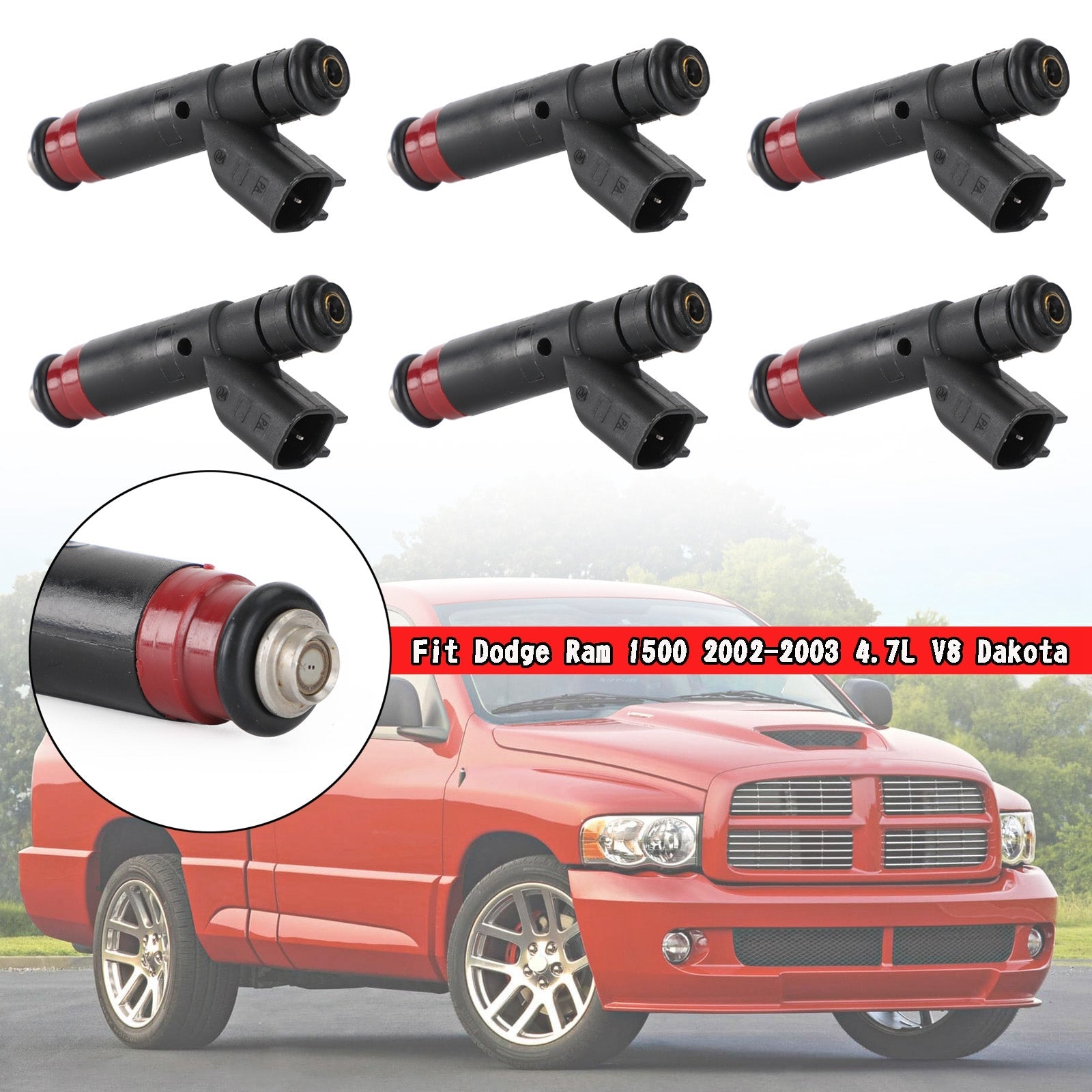 8개 연료 분사기 53032145AA Dodge Ram 1500 2002-2003 4.7L V8 Dakota 제네릭에 적합
