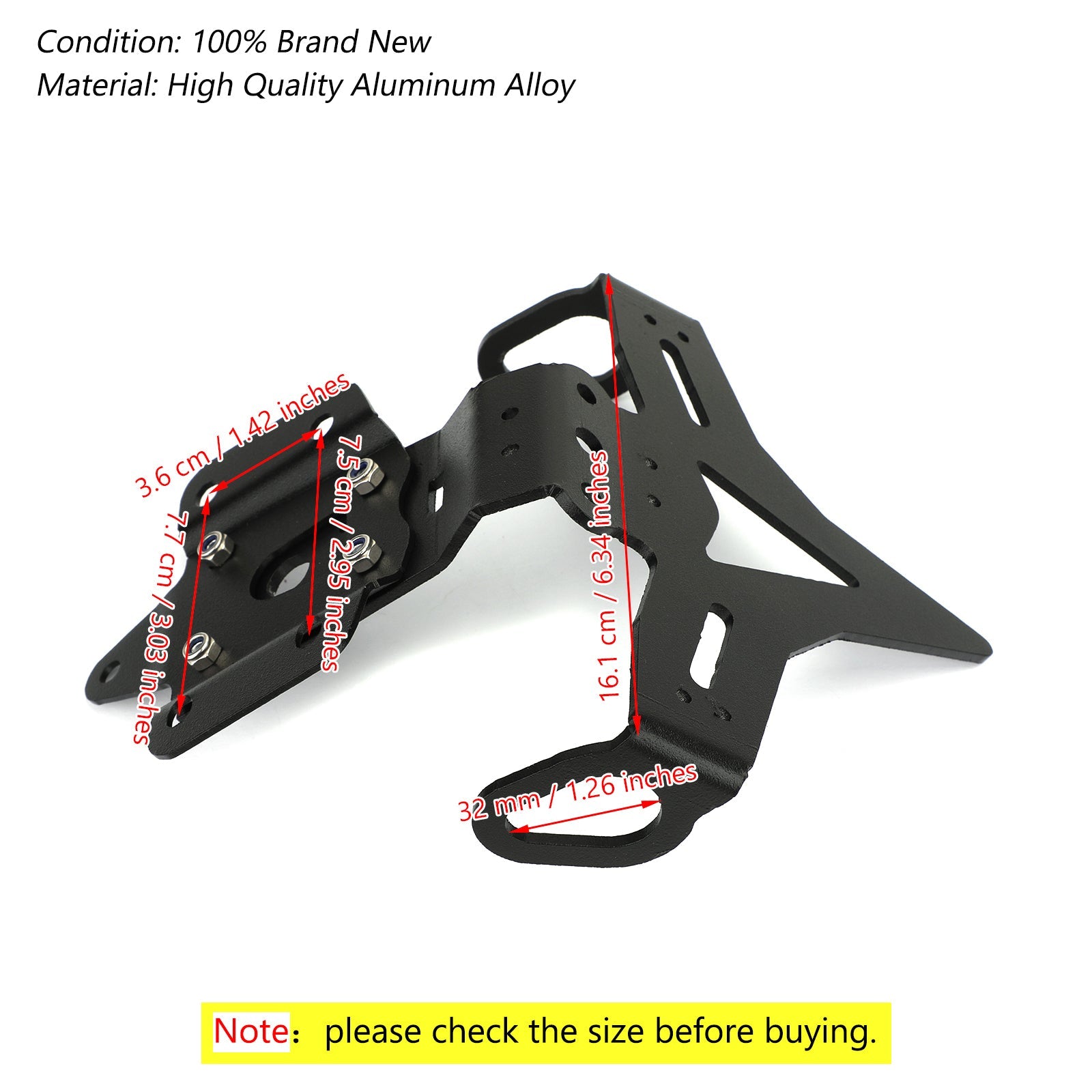 야마하 MT-07 FZ-07 MT07 FZ07 2014-2018용 번호판 홀더 브래킷 일반