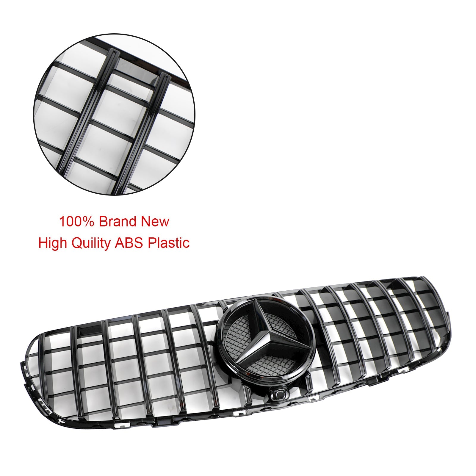 Mercedes Benz GLC X253 C253 2015-2019 Front Bumper Grille Grill Gloss Black