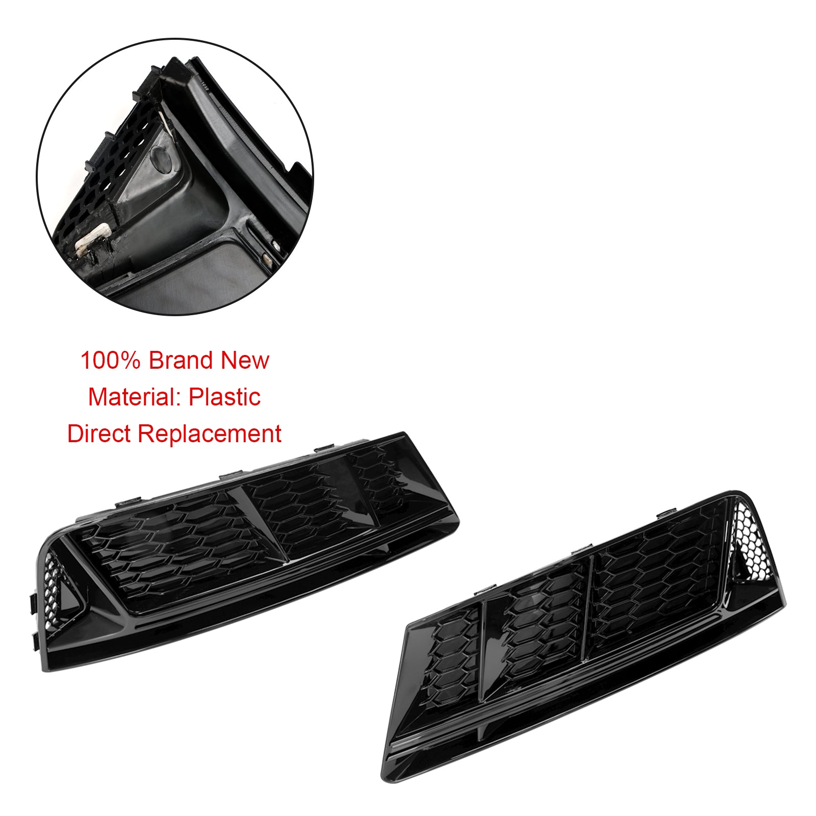 AUDI A4 B9 2016-2018 Front Fog Light Grill Lower Bumper Grille Chrome