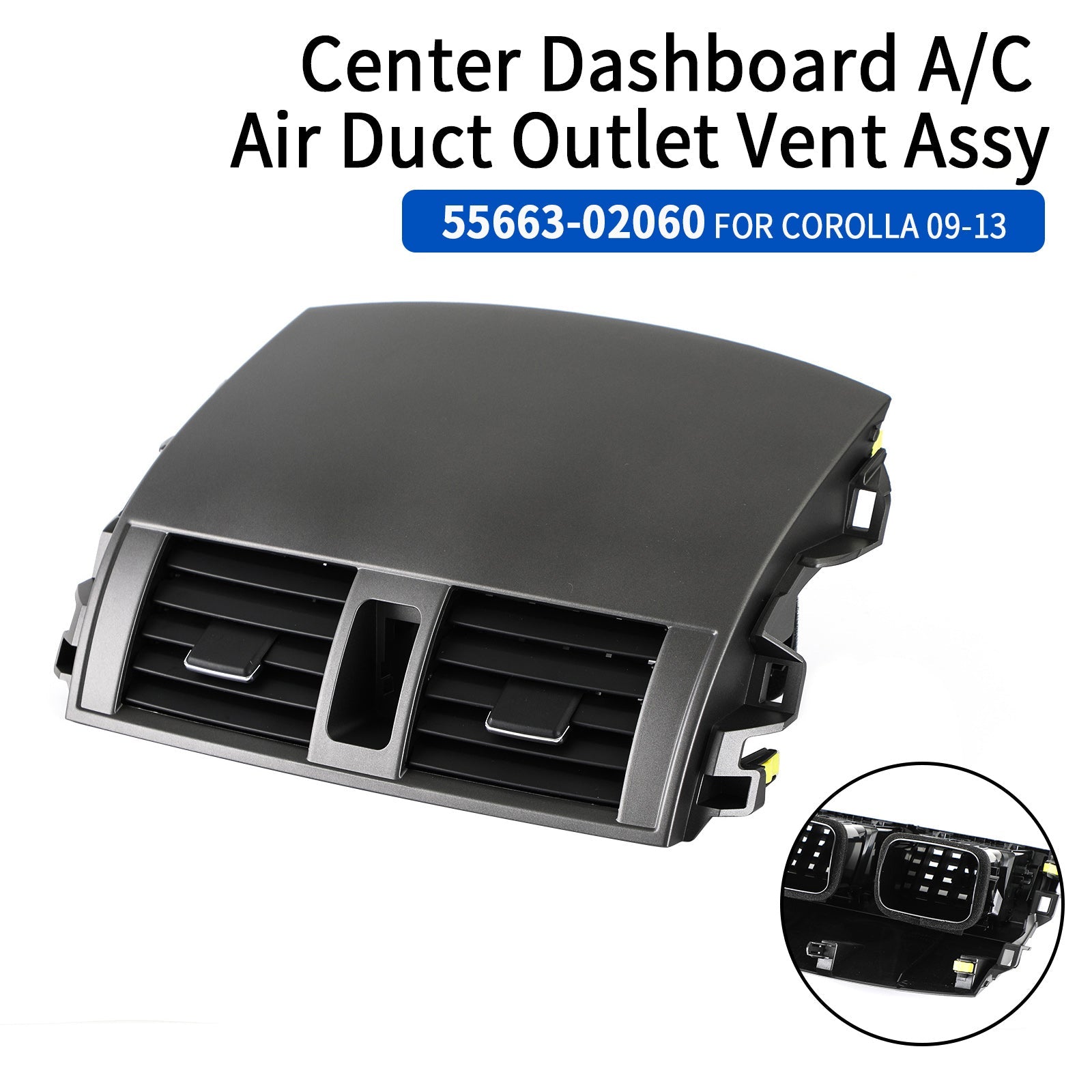 Embellecedor de bisel superior de ventilación de aire acondicionado central para Toyota Corolla 2009-2013 genérico