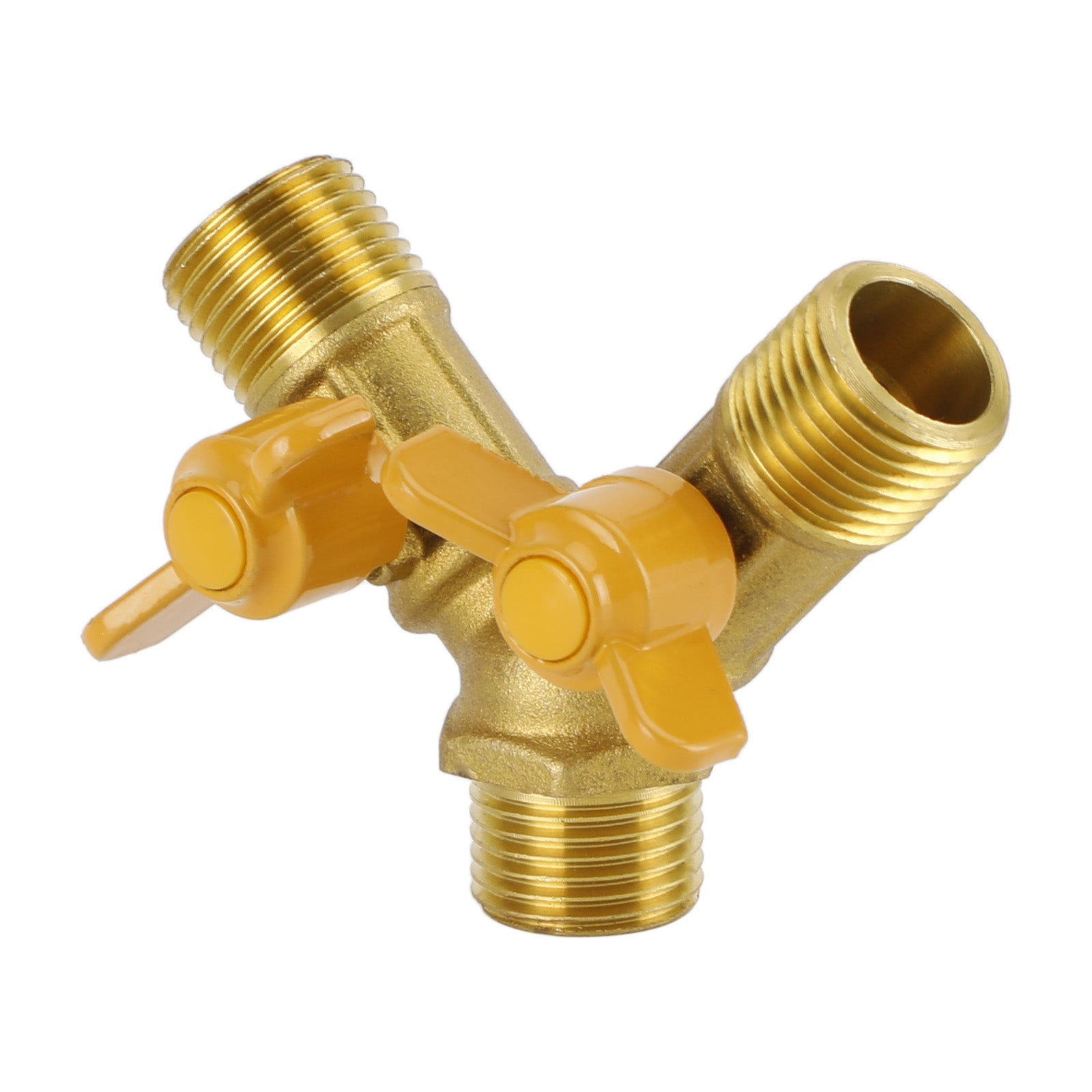 3 Way Shut off Ball Valve 1/2" Hose Barb Y Shaped Valve 2 Switch Brass Fitting