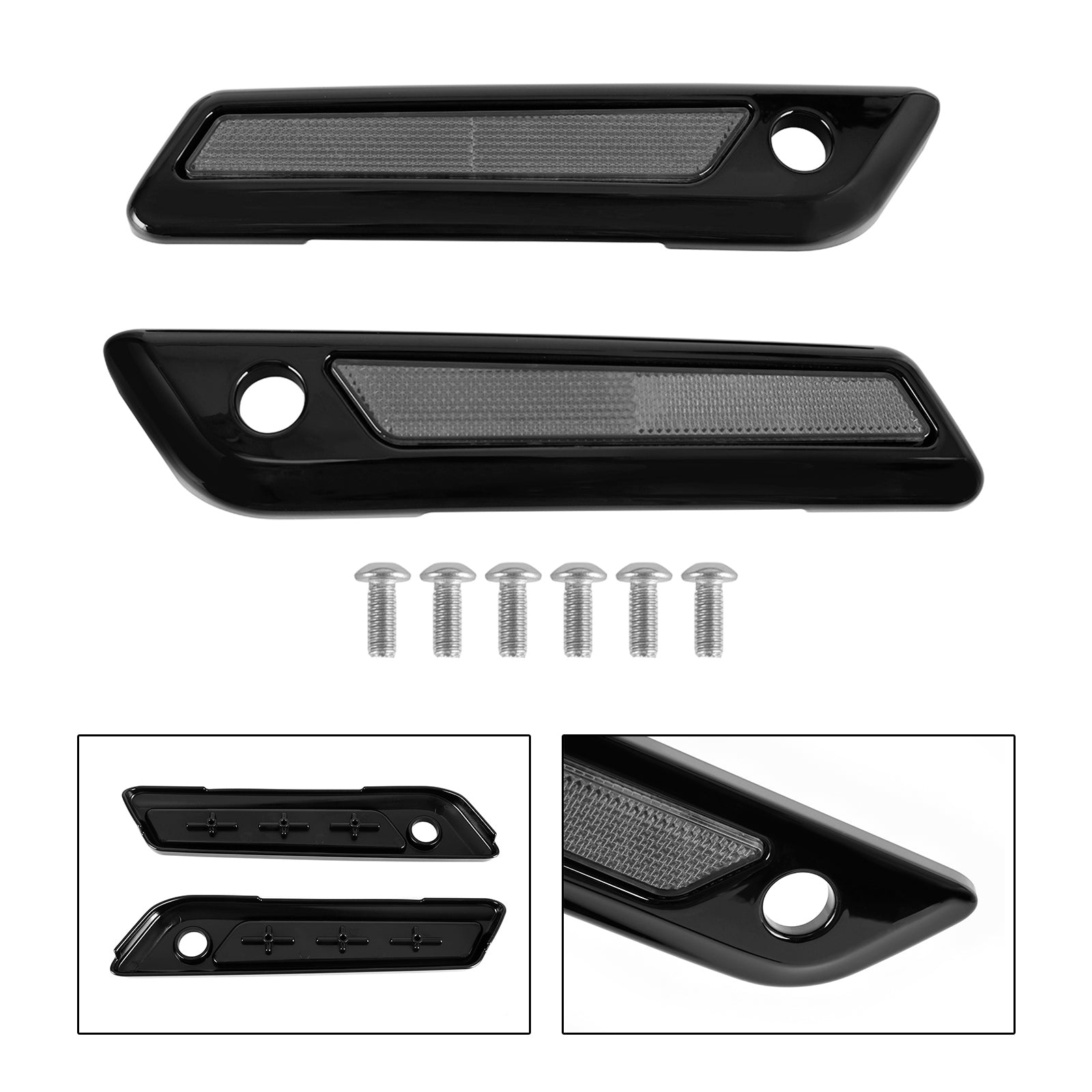 투어링 로드 글라이드 킹 14-23 카본 그레이용 사이드 러기지 새들백 래치 커버 뚜껑