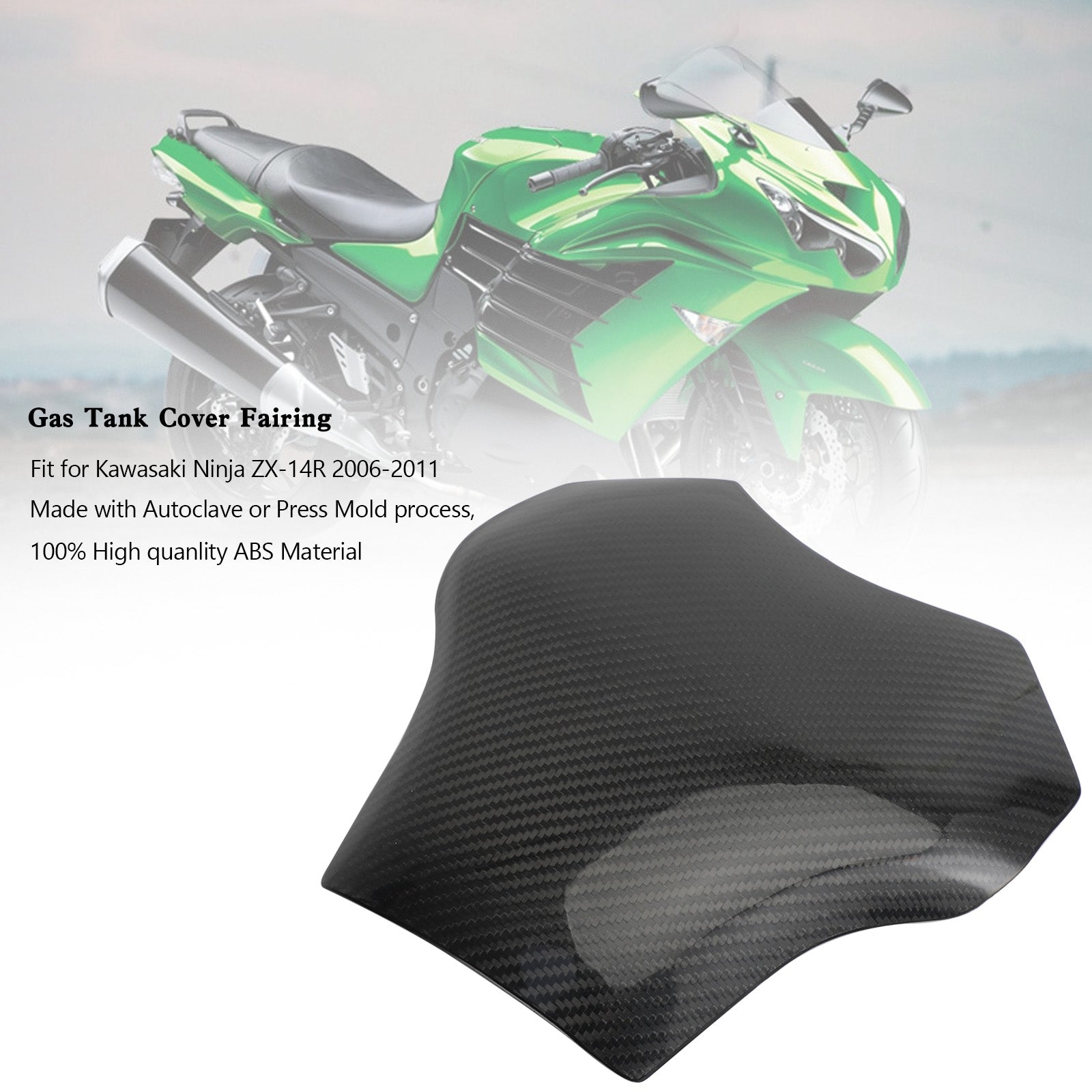 Kawasaki Ninja ZX-14R 2006-2011 Carbon fiber Gas Tank Cover Fairing Protector