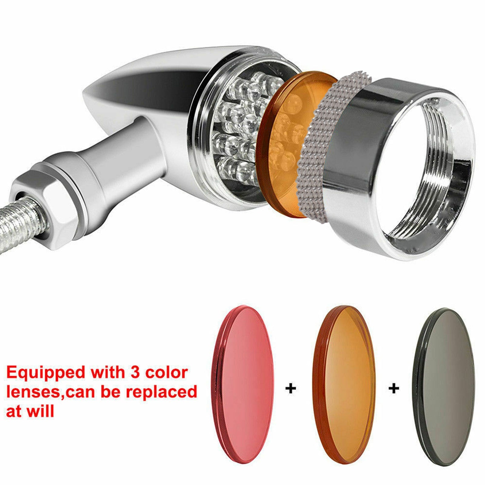 M10 Universal Motorcycle LED Turn Signal Light Indicators Blinker Lamp Generic