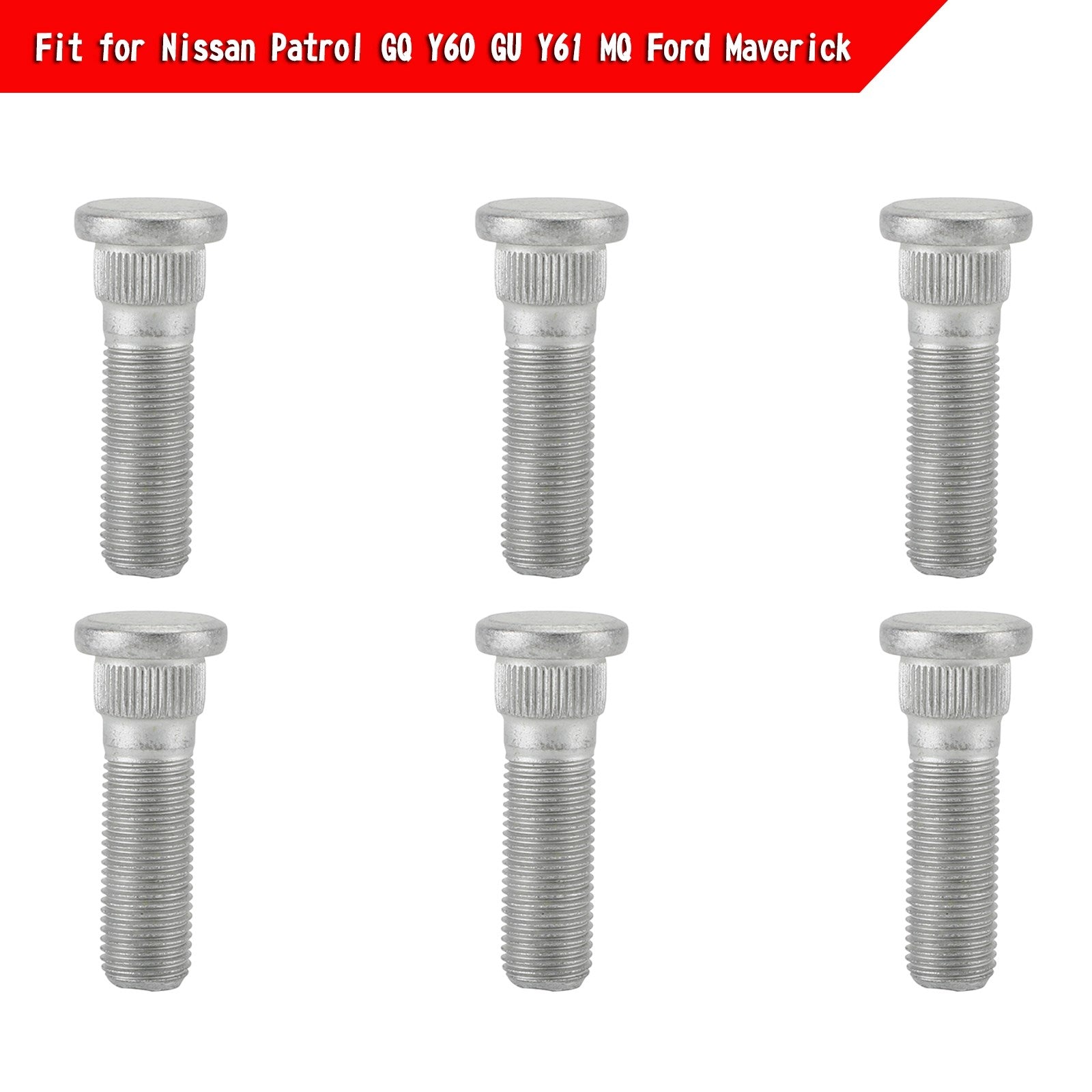 6pcs Nissan Patrol GQ Y60 GU Y61 MQ Ford Maverick Front Wheel Stud Kit