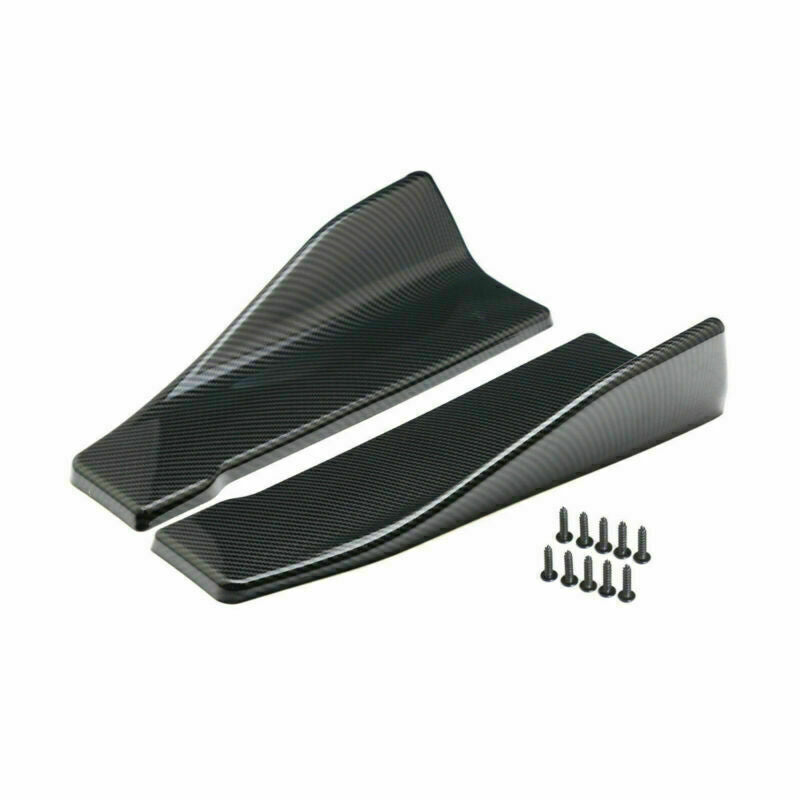 2pcs 35cm Skirt Spoiler Rear Lip Extension Rocker Splitters Winglet Wings Carbon Fiber Look Generic