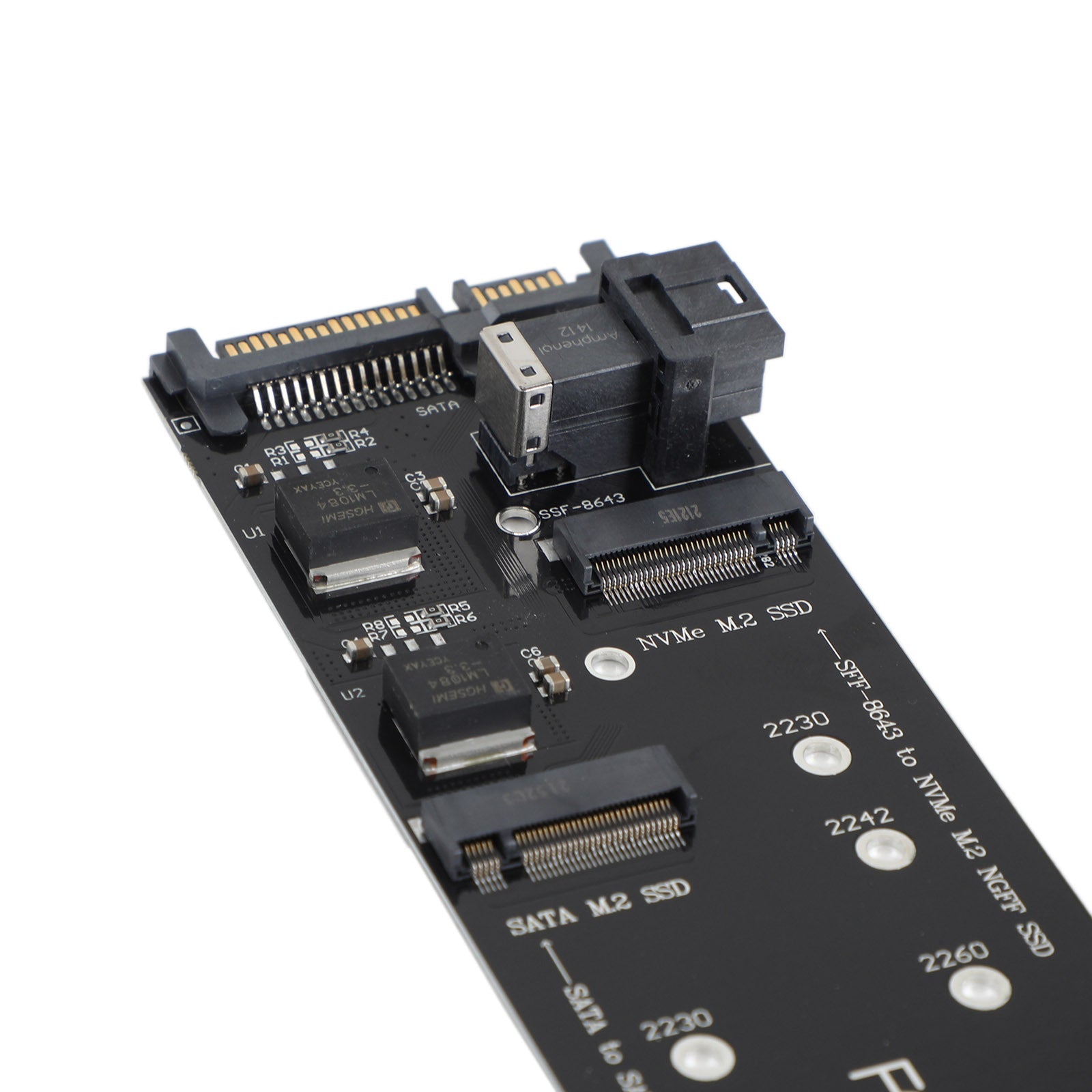 M2 하드 드라이브 SFF-8643 - U2 NGFF M-Key - HD SAS NVME PCIe SSD SATA 어댑터
