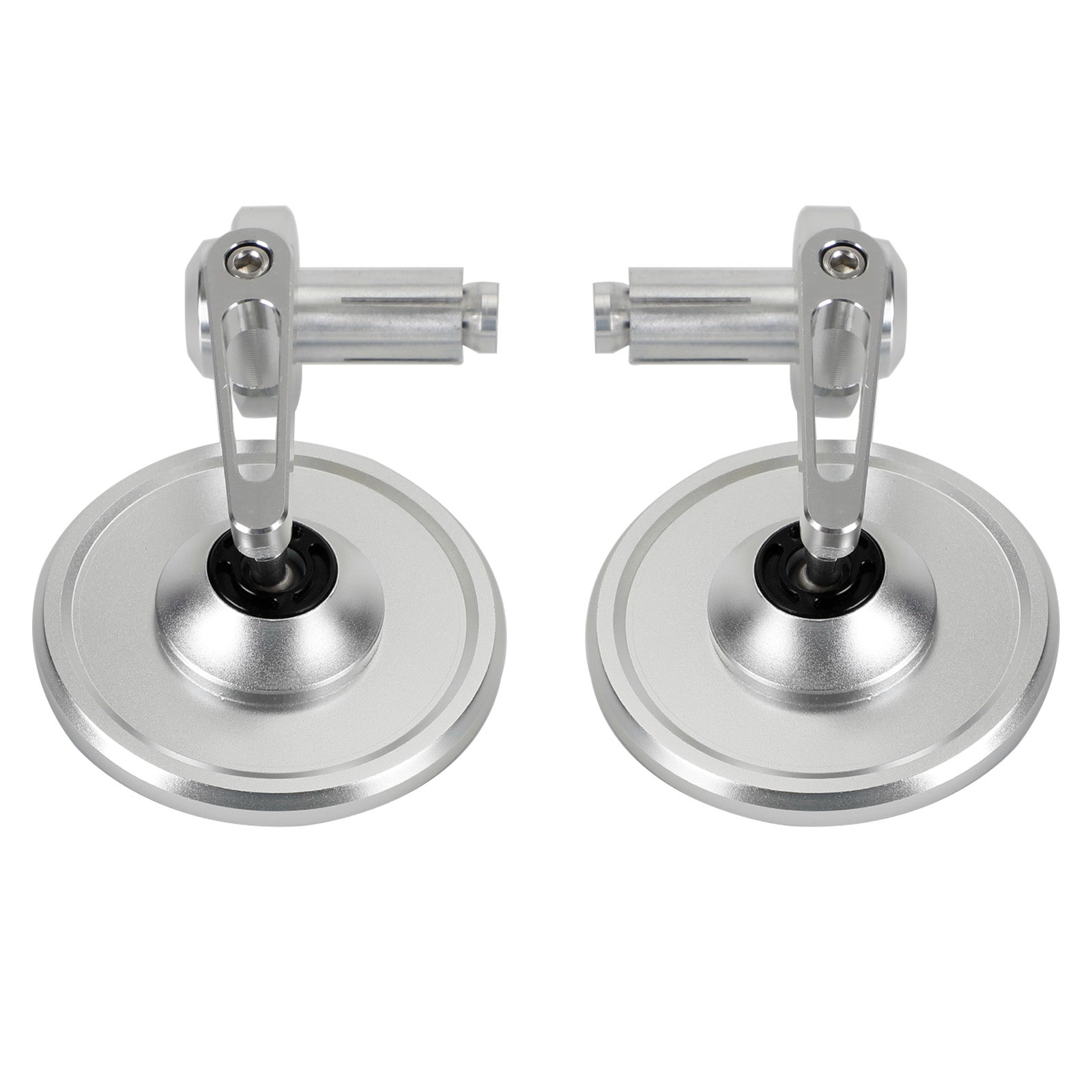 Aluminum Handlebar End Mirror 7/8"-1" Silver Short Arm BAR End 3" Round Mirrors Generic