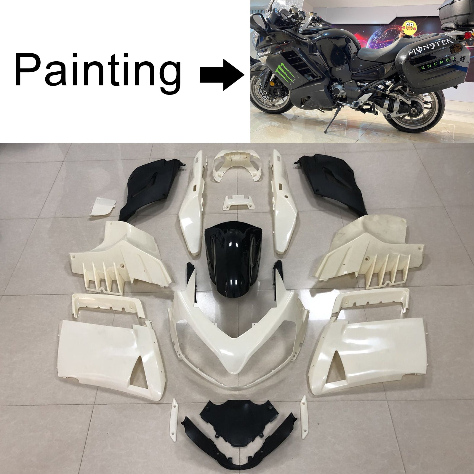 Kit de carenado Kawasaki GTR1400 ZG1400 2007-2009