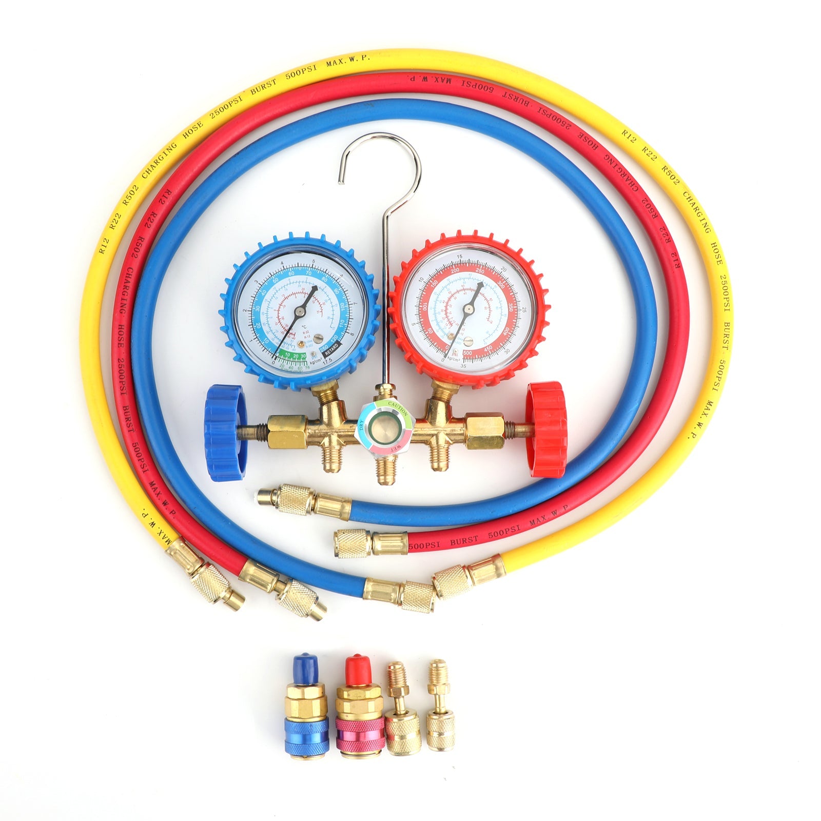 R410A R22 Manifold Gauge Set AC A/C Color Hose Air Conditioner HVAC 66"