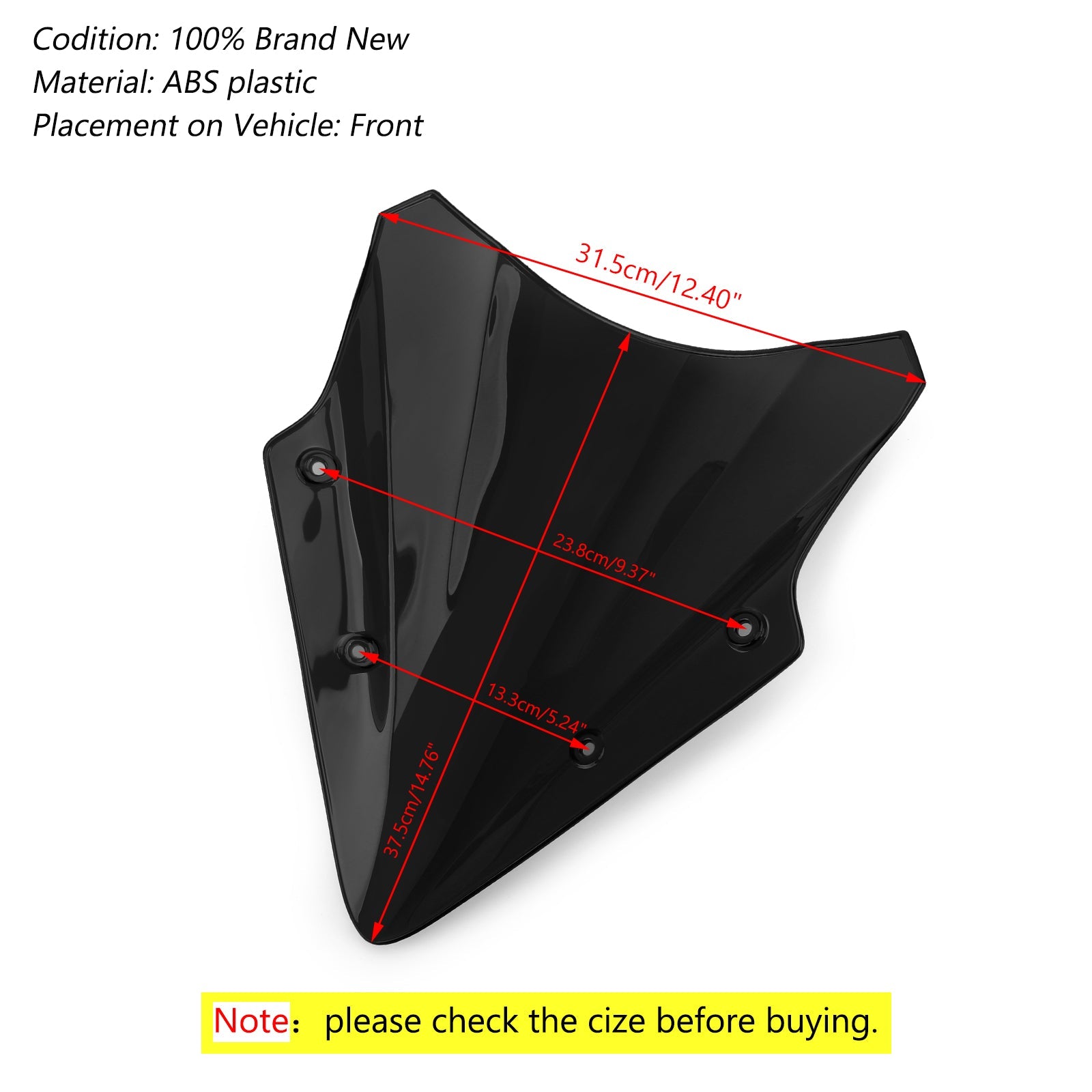 Motorcycle ABS Plastic Windshield Windscreen For KAWASAKI EX650 Ninja650 17-18 B Generic