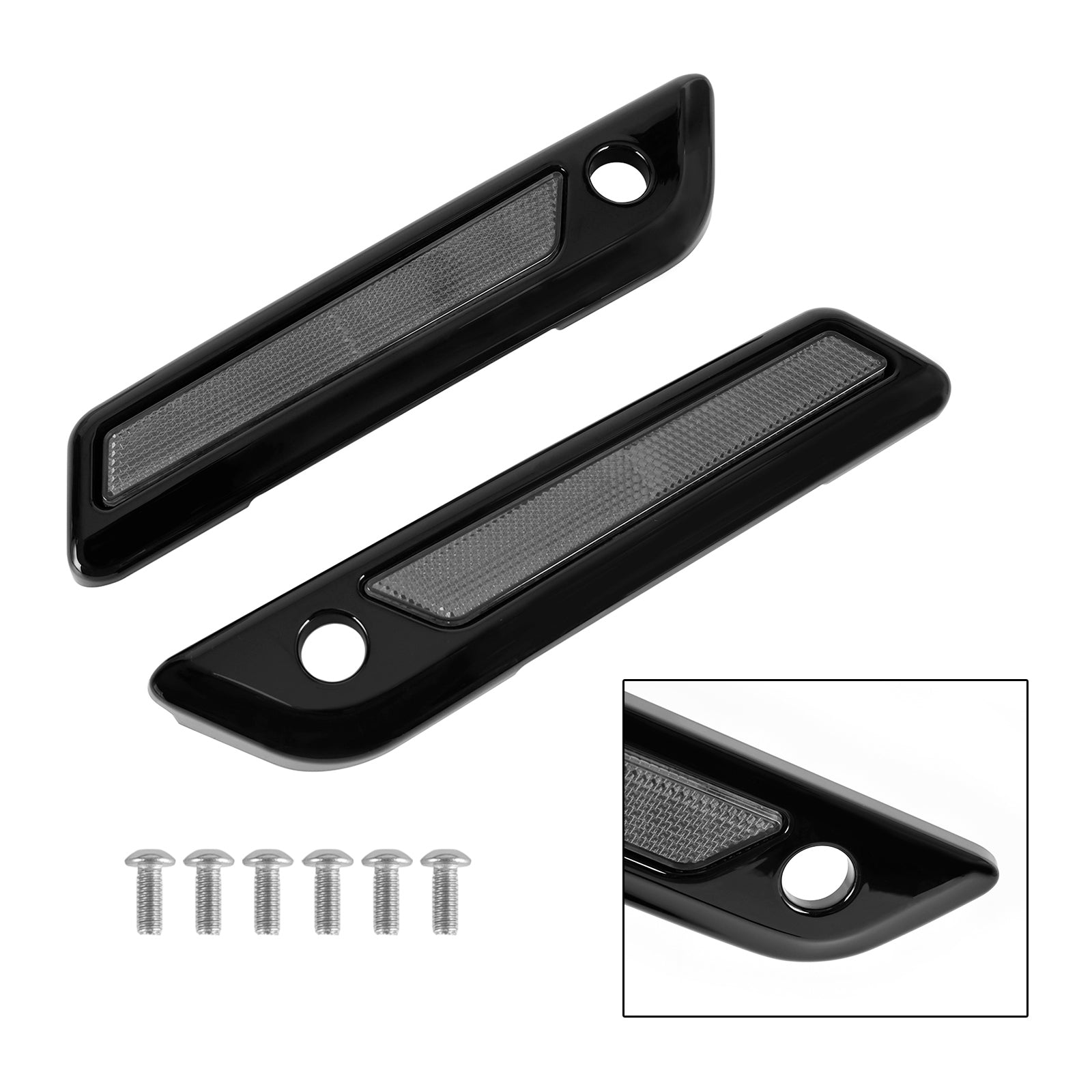 투어링 로드 글라이드 킹 14-23 카본 그레이용 사이드 러기지 새들백 래치 커버 뚜껑