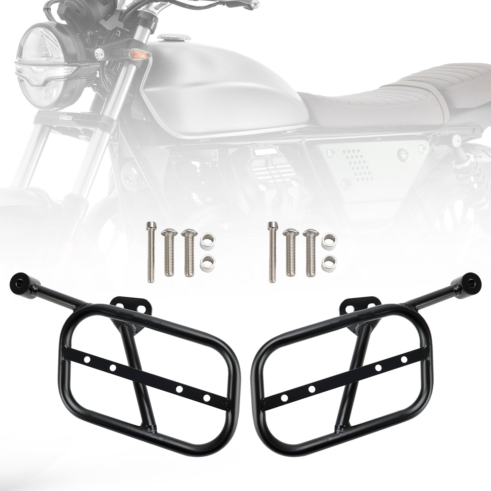 Saddle Bag Mounting Bracket Luggage Rack Side bag Holder Black Fit for GUZZI V9 Bobber Roamer 2018-2024