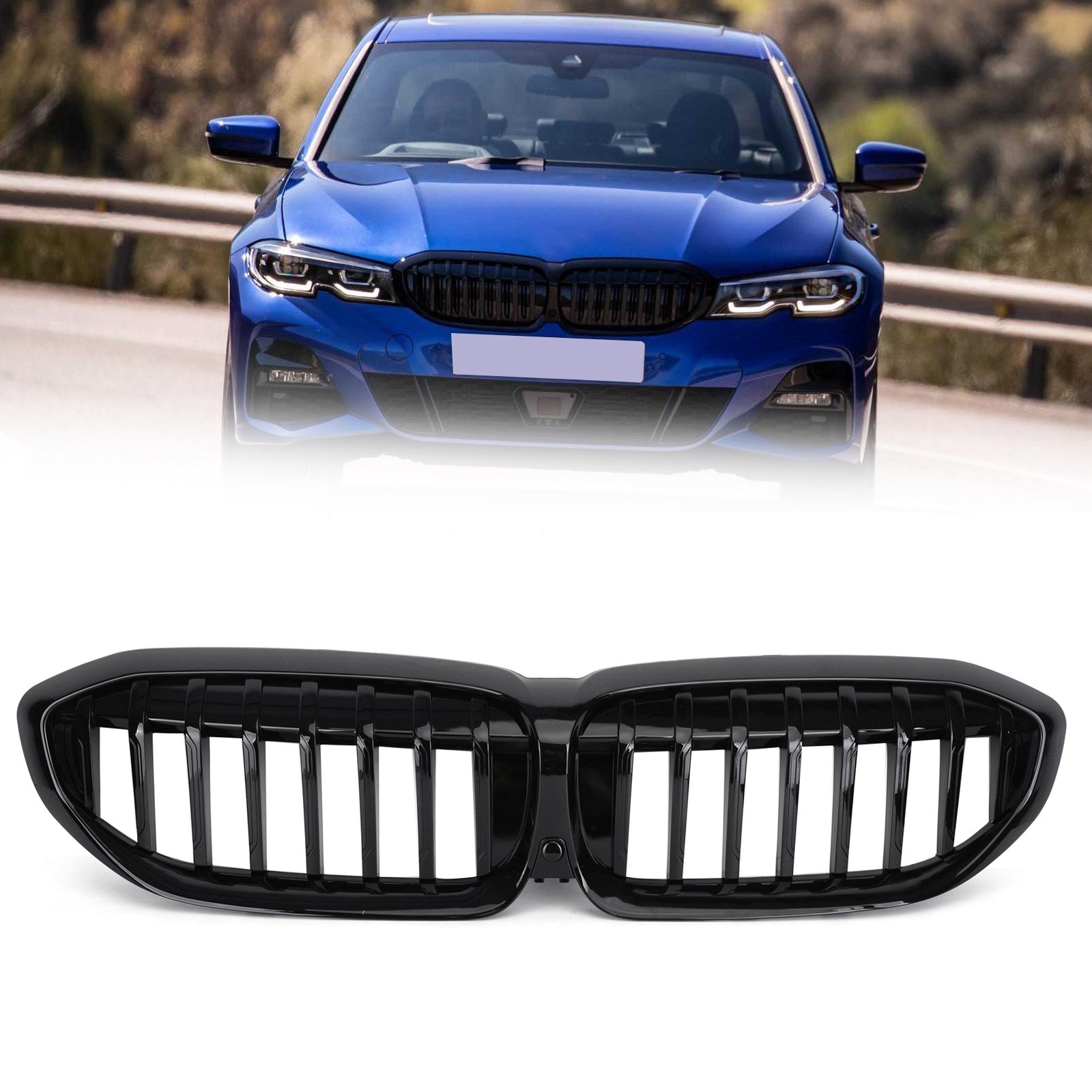 3 Series G20 2019-2020 BMW Gloss Black Kidney Grill Rejilla de repuesto 51138072085 Genérico