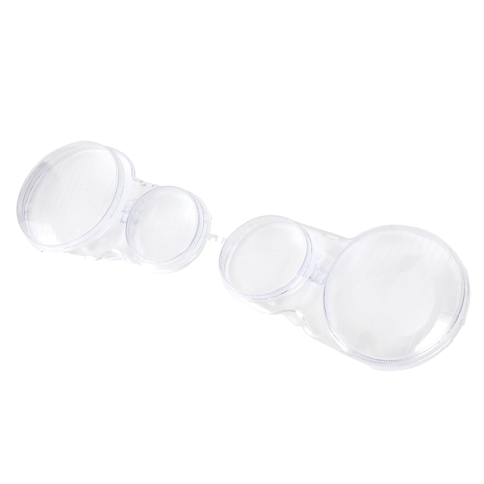 Mercedes E Class W210 1996-2002 Left + Right Headlight Lens Plastic Cover Shell