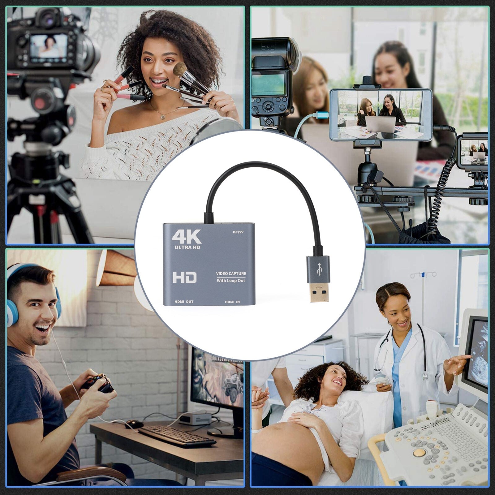 4K 1080p 60fps HD to USB 3.0 Video Capture Card Game Live Recorder Plug And Play