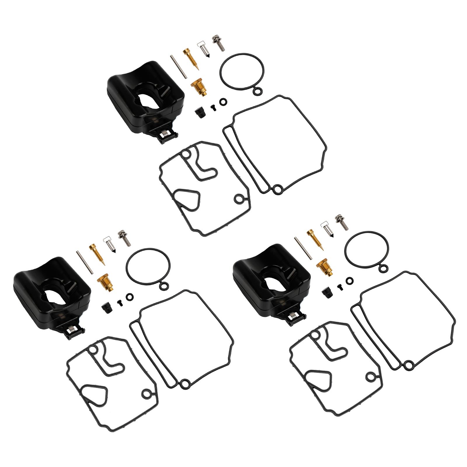 야마하 2행정 40마력/50마력 선외기용 기화기 재조립 키트 3개