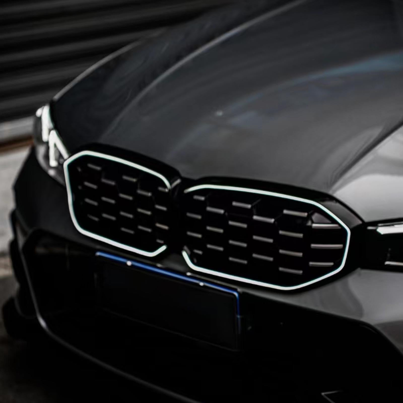 BMW Serie 3 G20 G28 2023-2024 Malla de rejilla delantera plateada y negra diamante