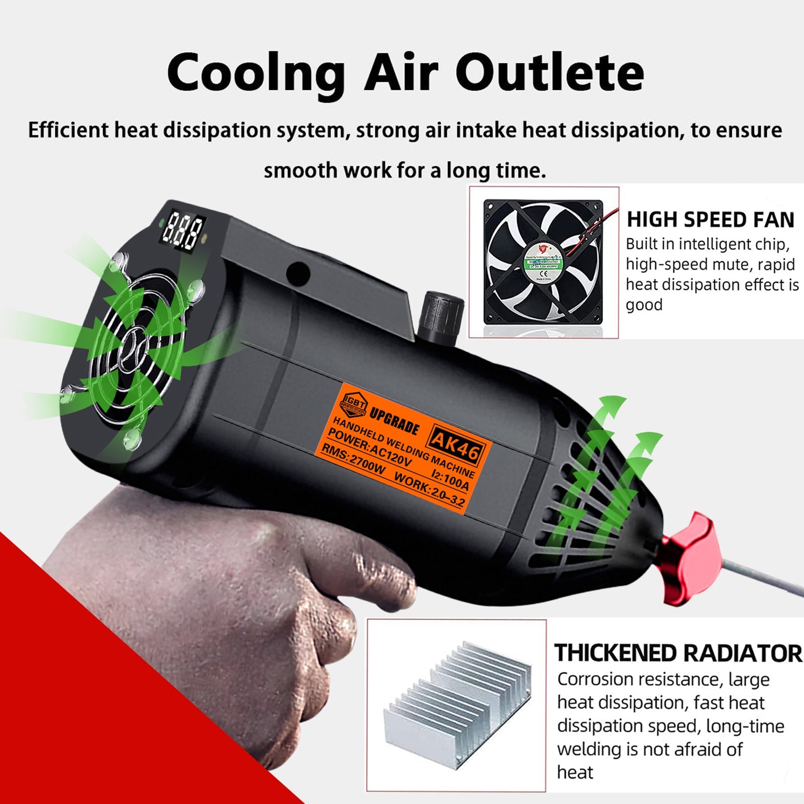 Handheld Arc Welding Machine Automatic Digital Current Adjustment Welder 110V