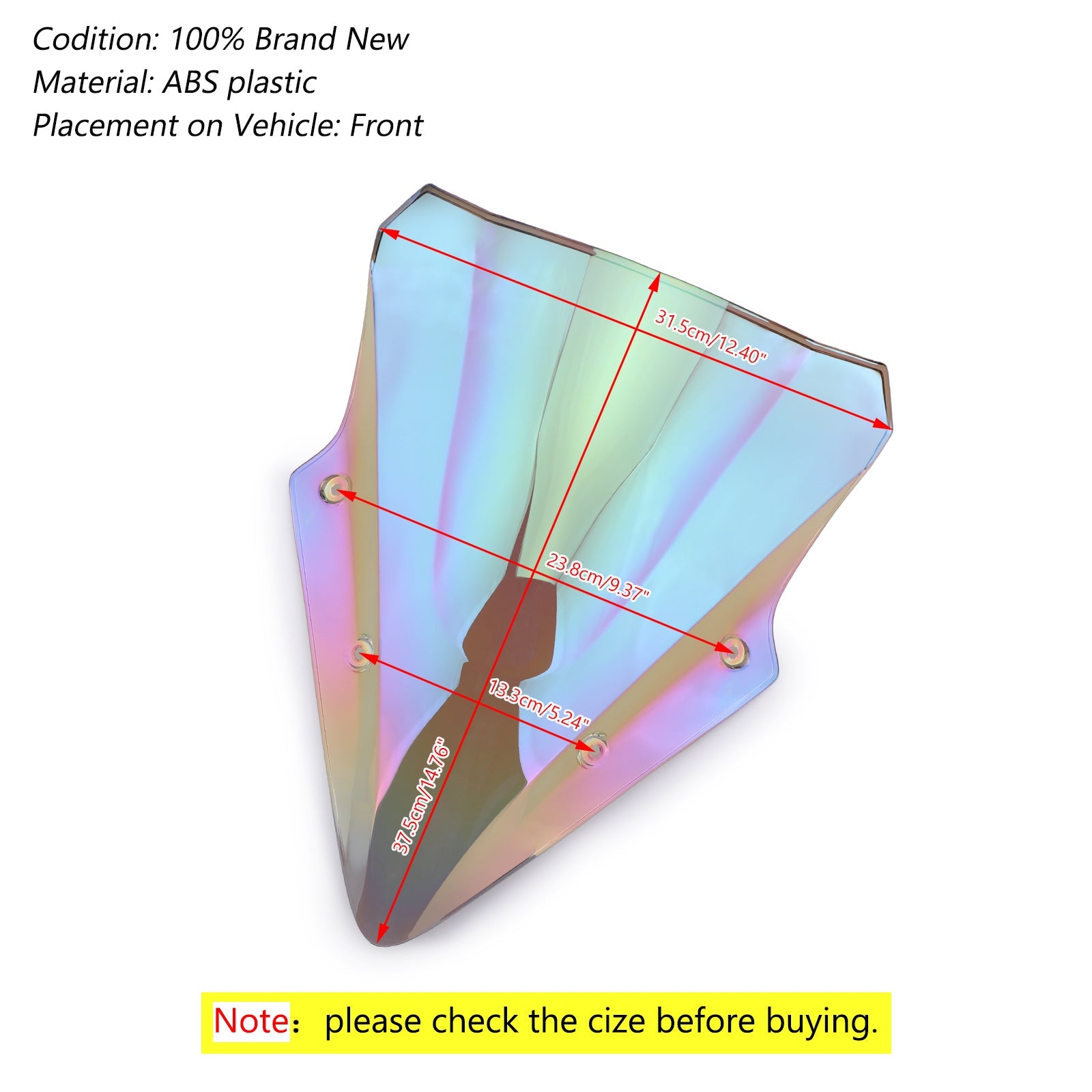 Motorcycle ABS Plastic Windshield Windscreen For KAWASAKI EX650 Ninja650 17-18 B Generic