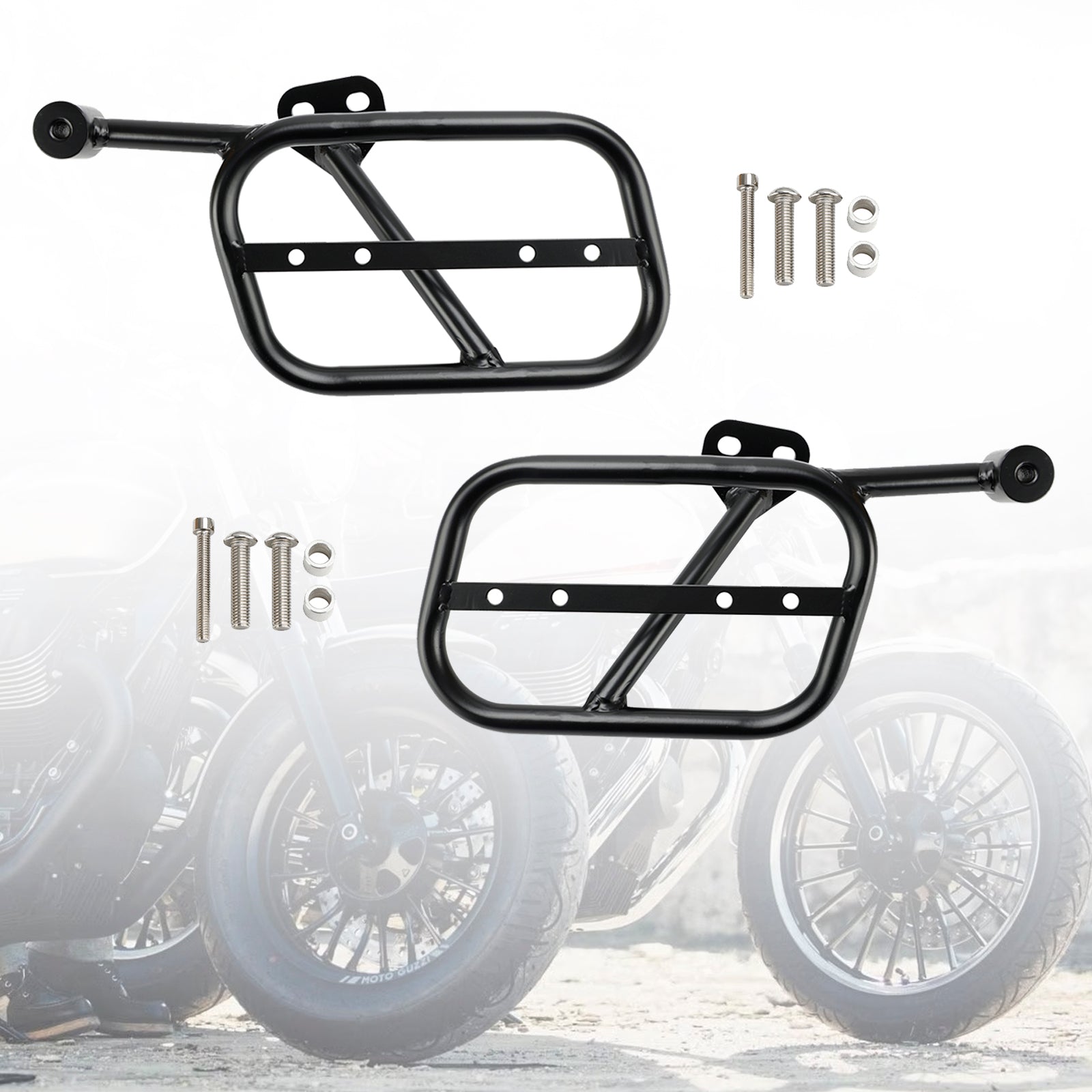 Saddle Bag Mounting Bracket Luggage Rack Side bag Holder Black Fit for GUZZI V9 Bobber Roamer 2018-2024