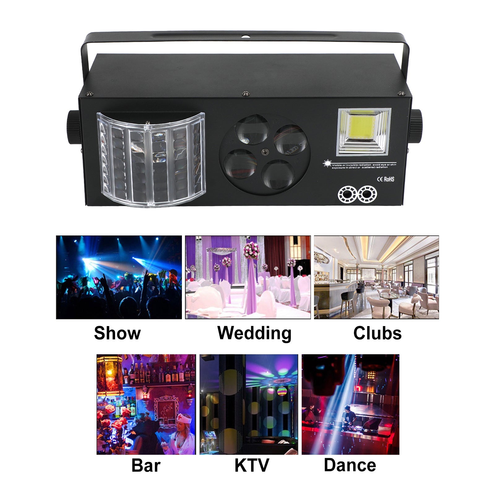 4In1 80W RGBW Pattern Strobe Lights LED DMX DJ Disco Party Stage Light + Remote