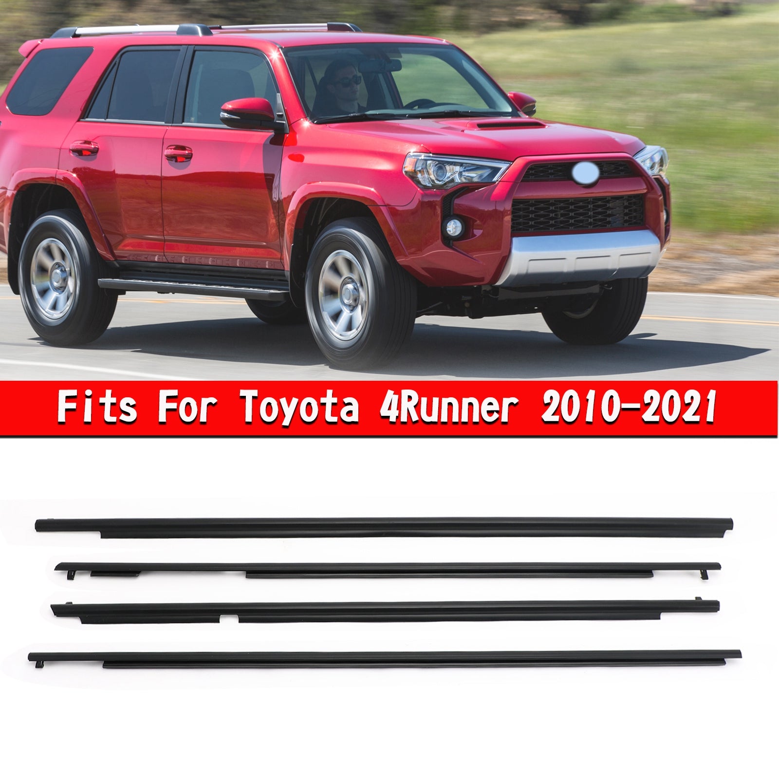 Moldura de cinturón de sellado de burlete para ventana exterior de coche para Toyota 4Runner 2010-2021 genérico